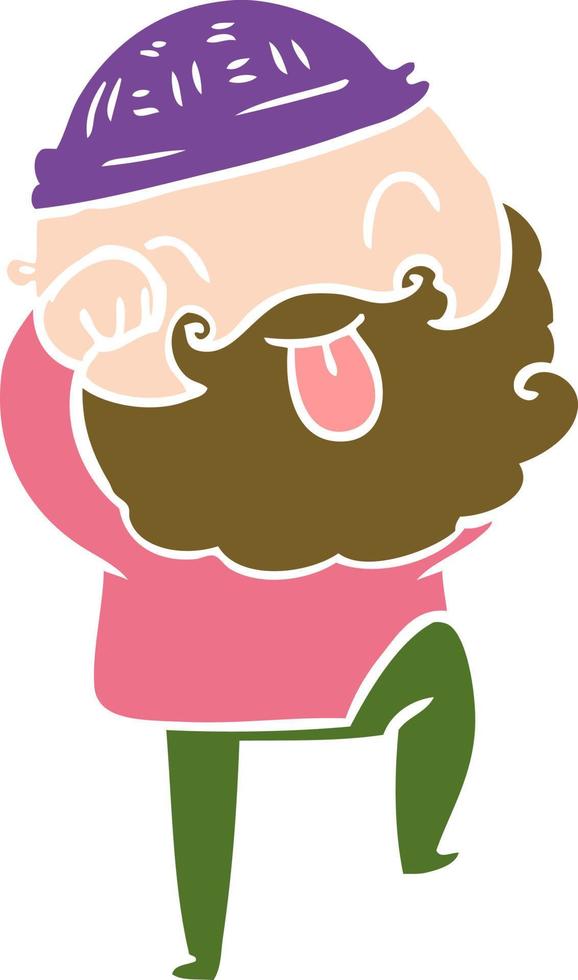 hombre con barba sacando la lengua vector