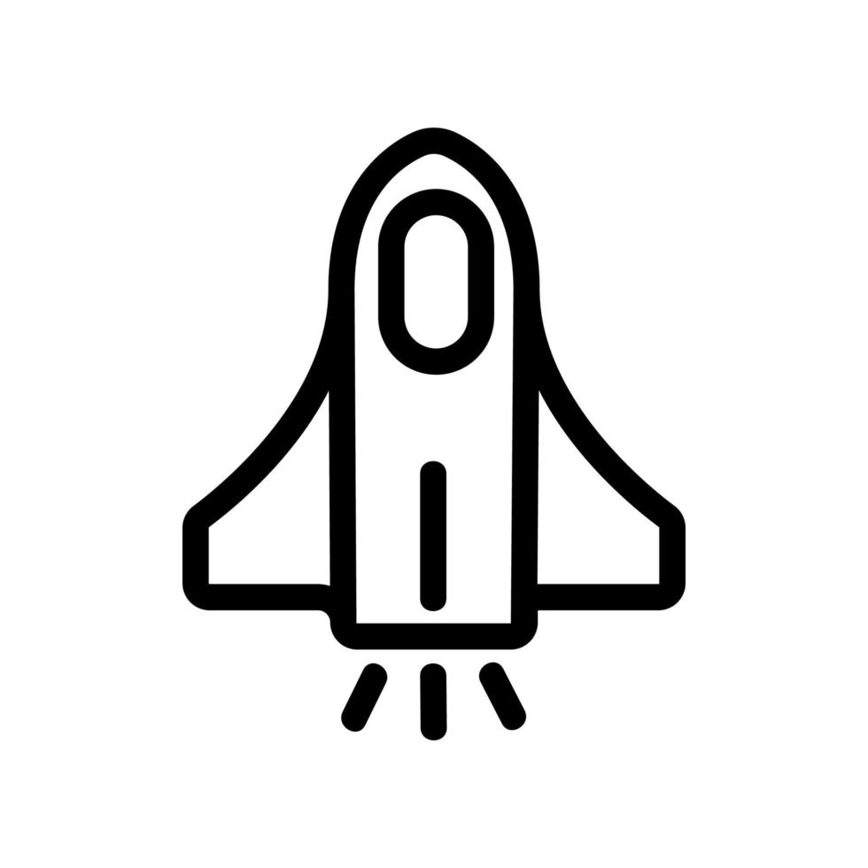 Space rocket icon vector. Isolated contour symbol illustration vector
