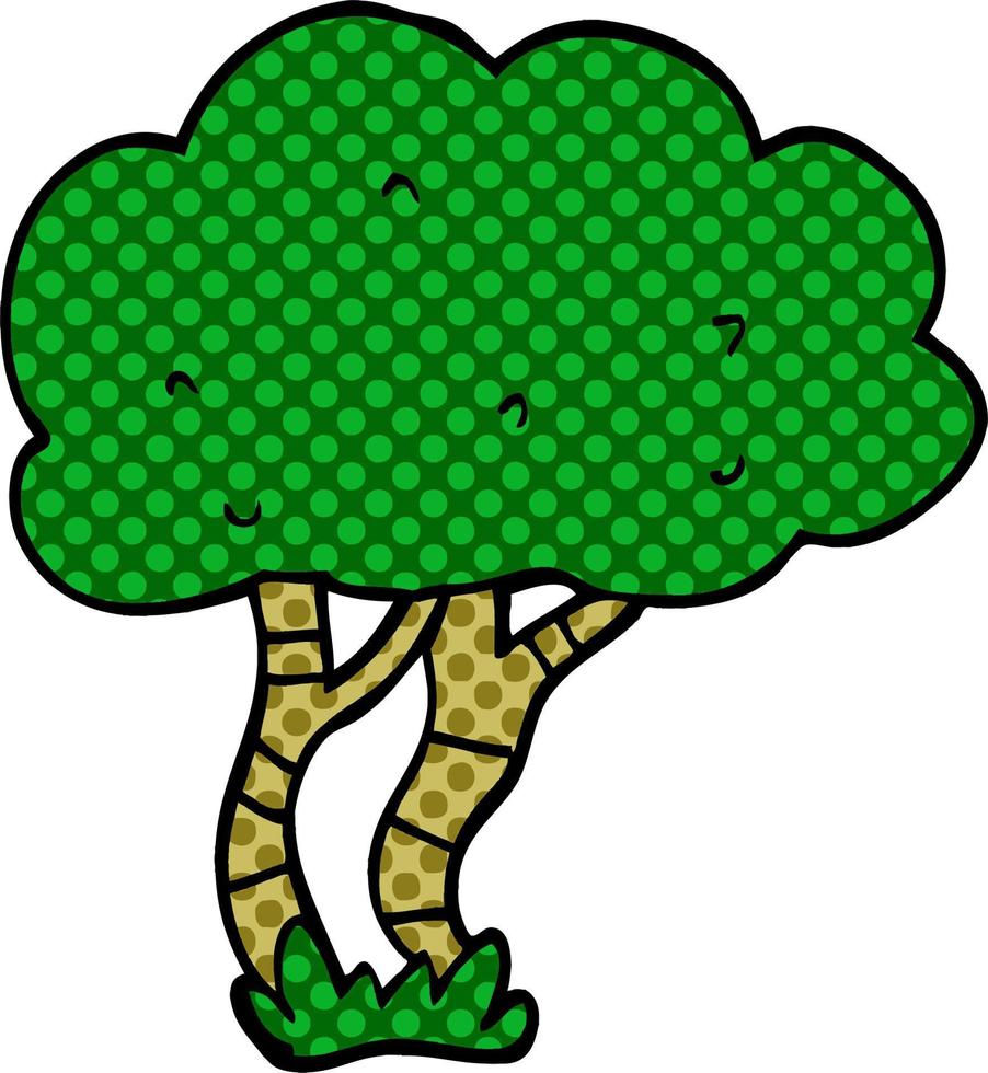 árbol de garabato de dibujos animados vector
