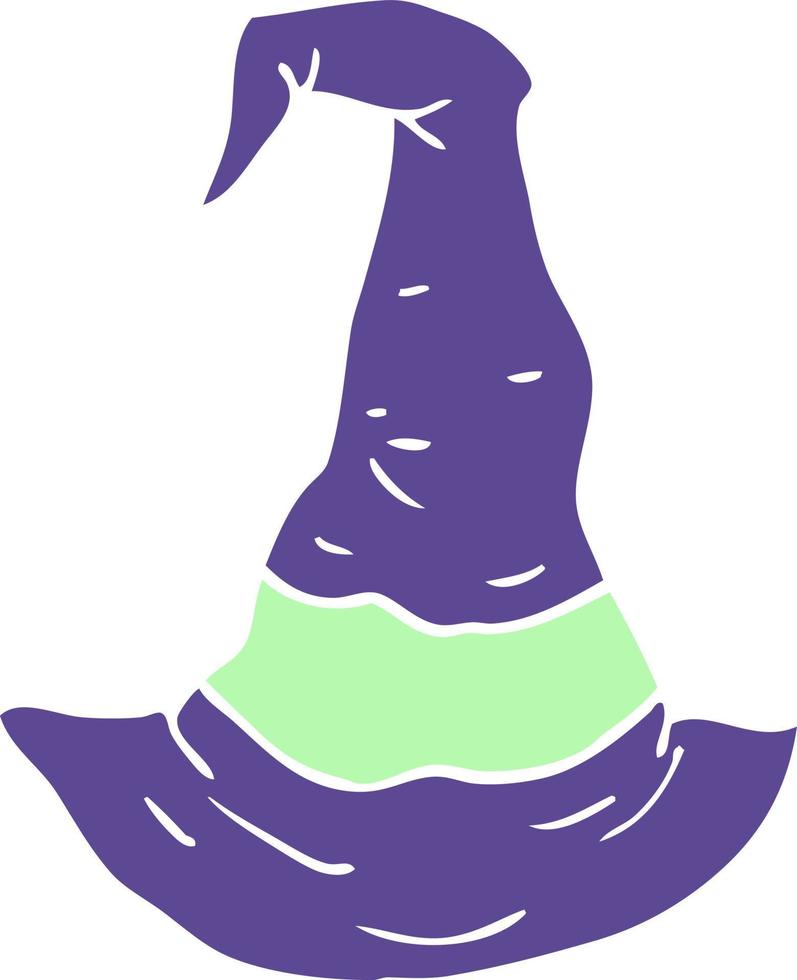 cartoon doodle witch hat vector