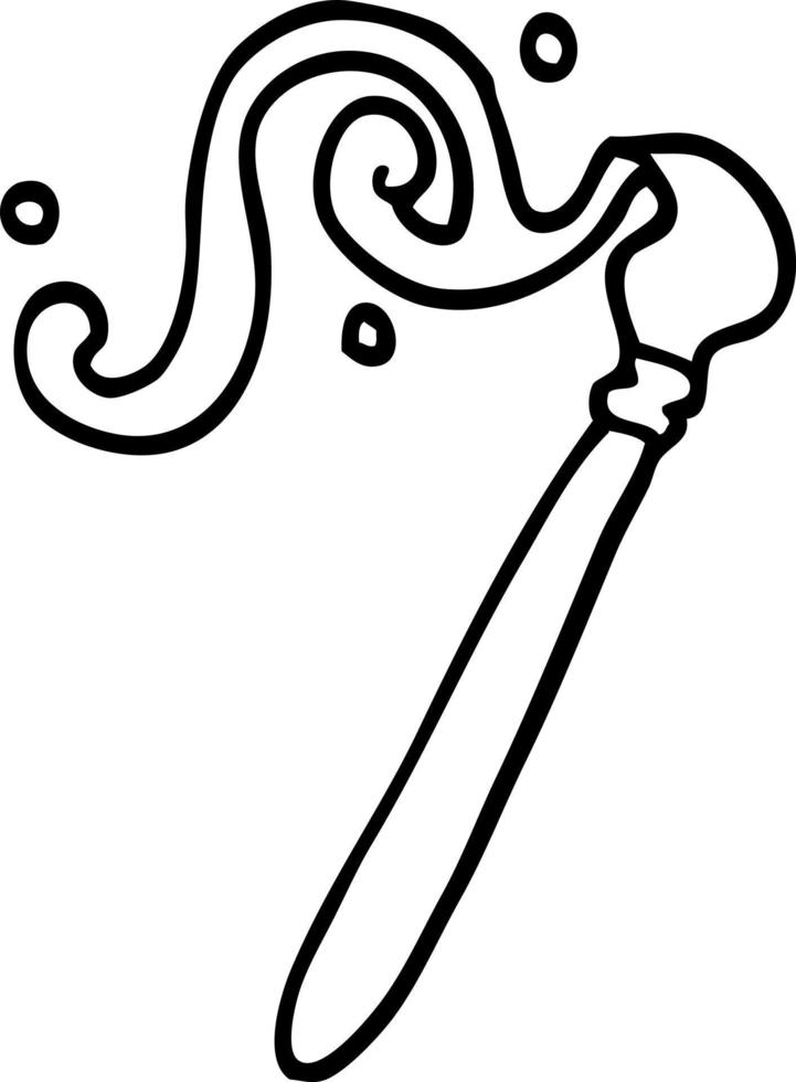 line drawing cartoon paint brush vector