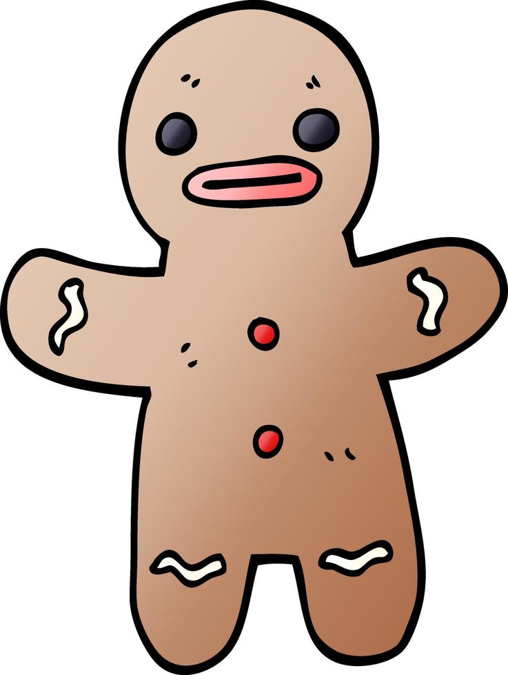 cartoon doodle gingerbread man vector