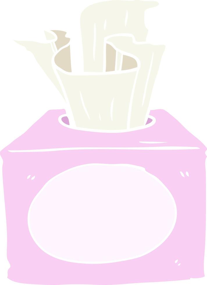 flat color style cartoon box of tissues vector