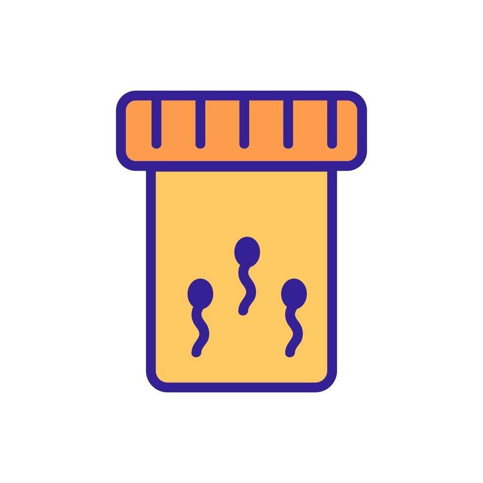 Sperm in the test tube icon vector. Isolated contour symbol illustration vector