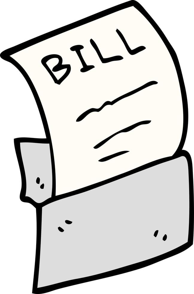 cartoon doodle debt bill vector