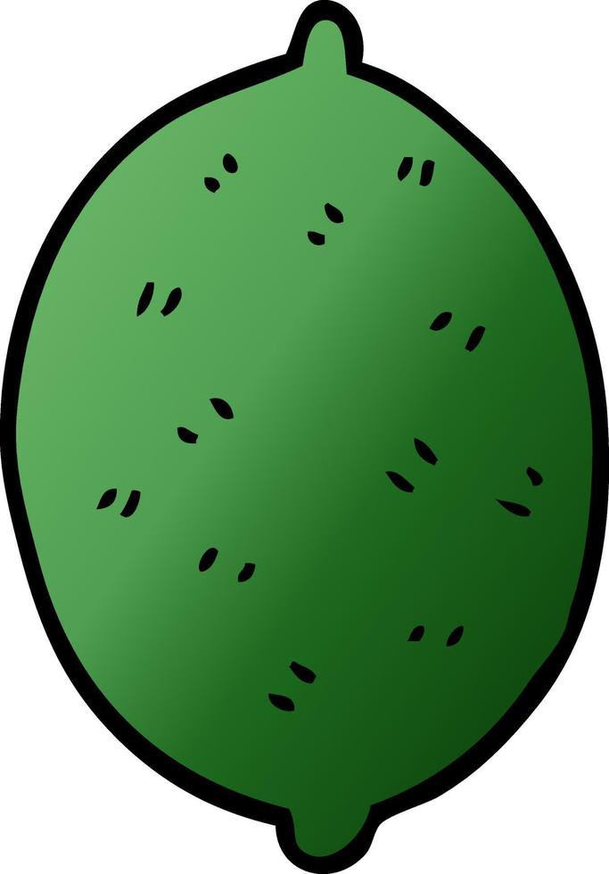 cartoon doodle lime fruit vector