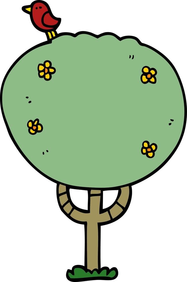 cartoon doodle tree vector