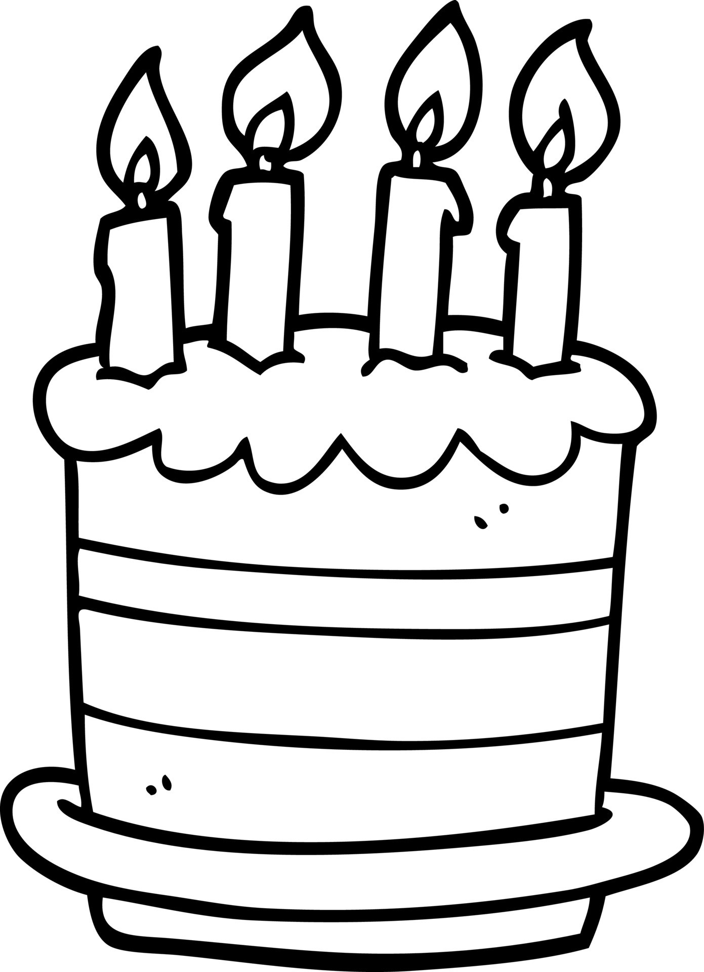 line drawing cartoon birthday cake 9870653 Vector Art at Vecteezy