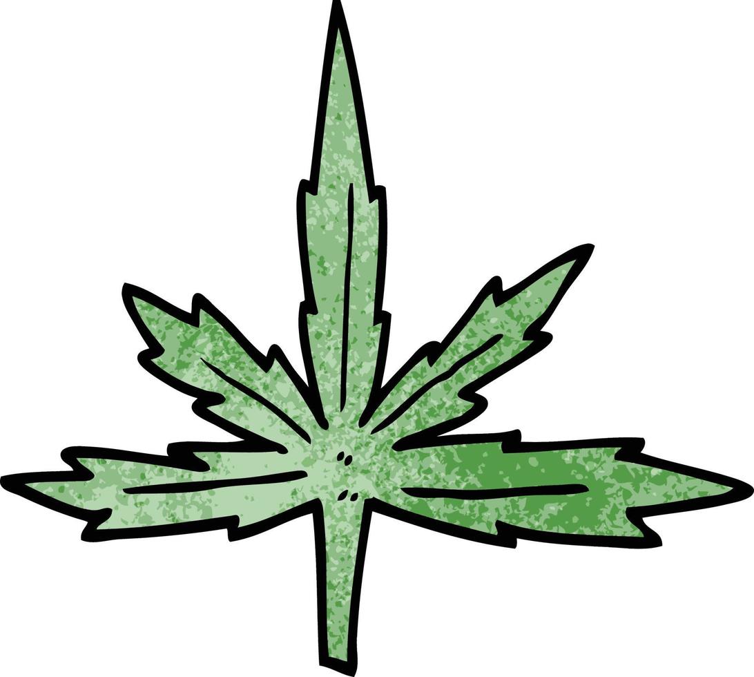 cartoon doodle marijuana leaf vector
