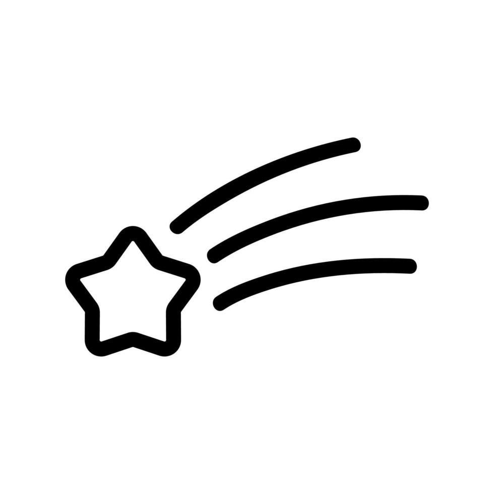 The shooting star is a vector icon. Isolated contour symbol illustration