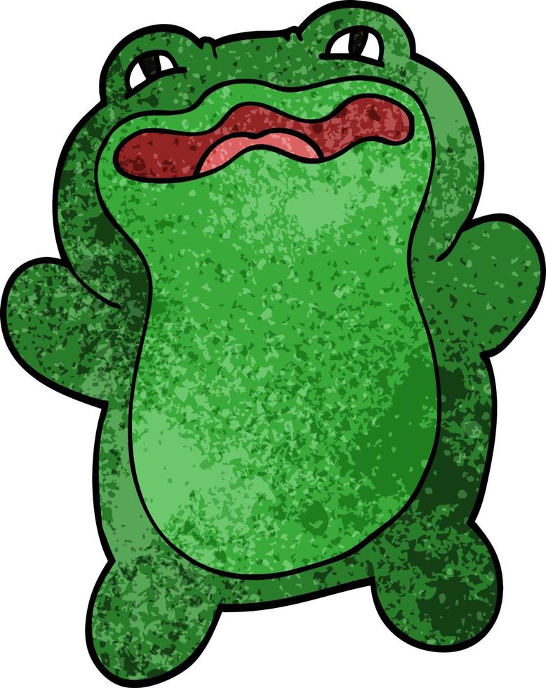 funny cartoon doodle frog vector