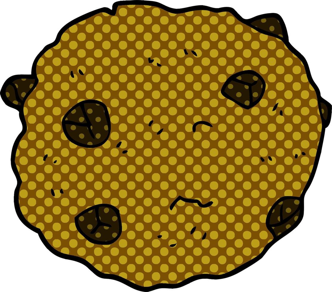 cartoon doodle chocolate chip cookie vector