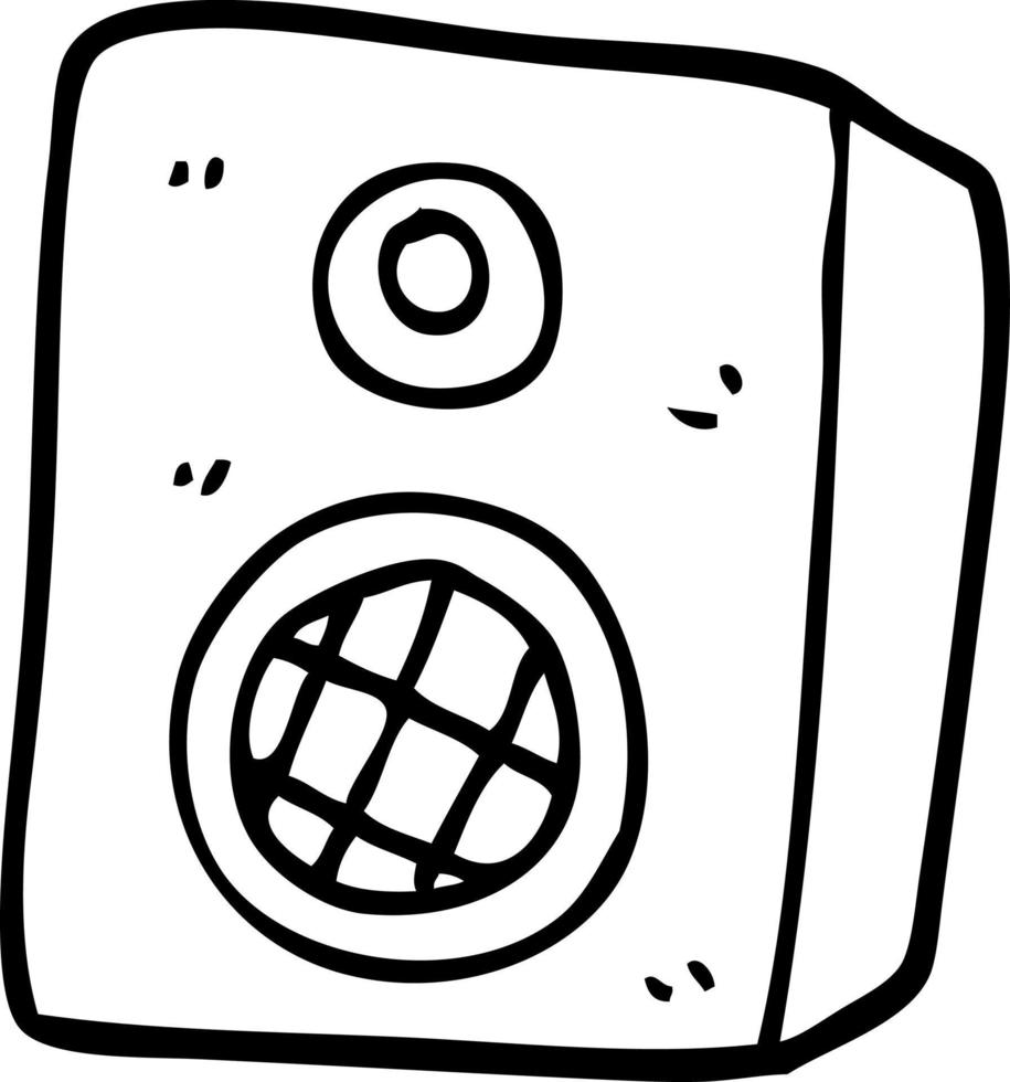line drawing cartoon music speaker vector