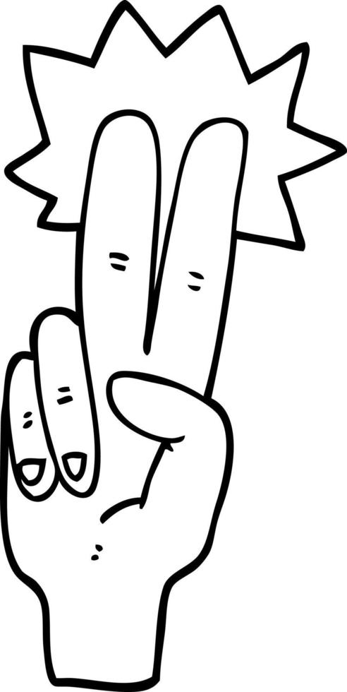 line drawing cartoon peace sign vector