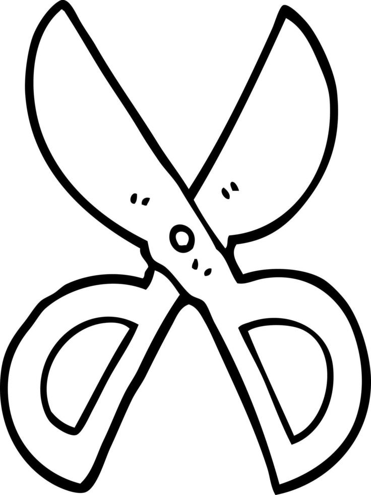 line drawing cartoon open scissors 9870904 Vector Art at Vecteezy
