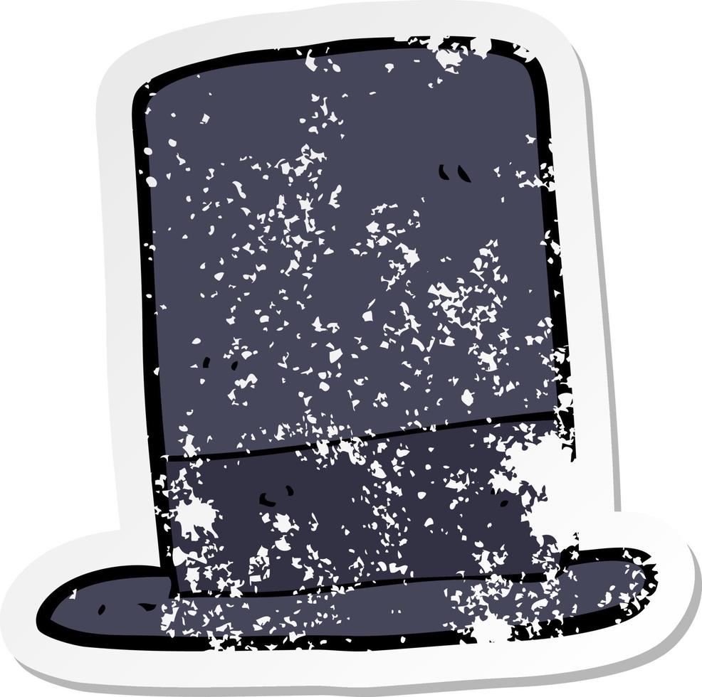 retro distressed sticker of a cartoon hat vector