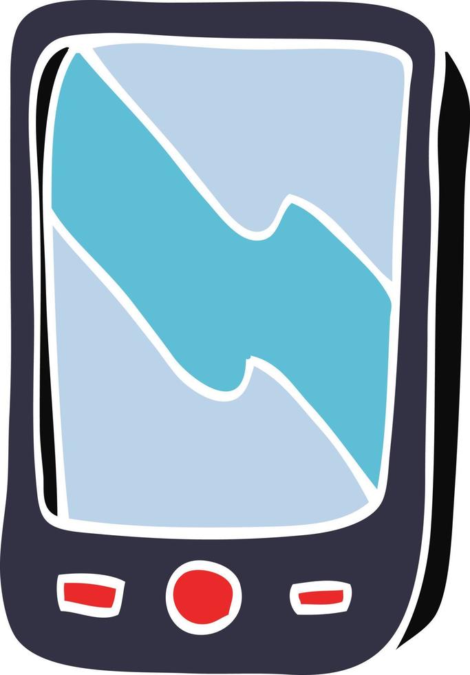 cartoon doodle mobile phone vector