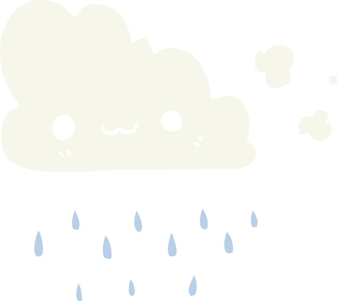 flat color style cartoon storm cloud vector