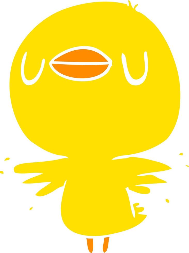 cute flat color style cartoon chick flapping wings vector