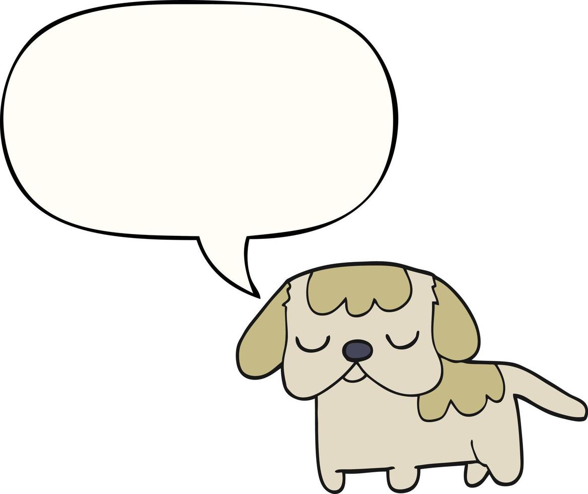 cute cartoon puppy and speech bubble vector