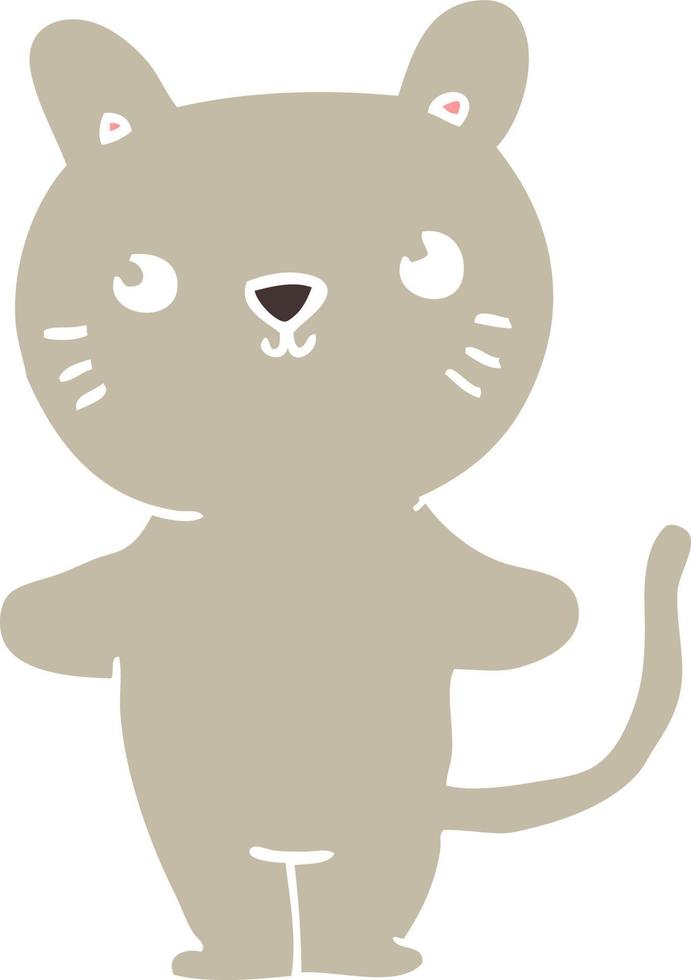 gato de dibujos animados de estilo de color plano vector