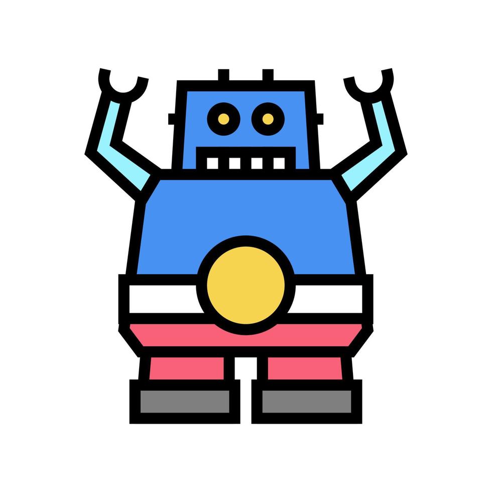 robotic geek color icon vector illustration sign