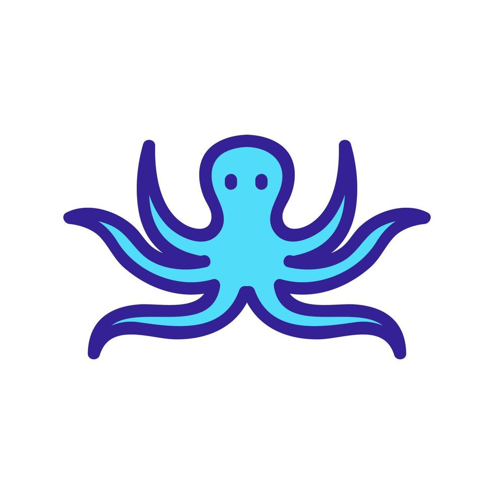 squid with long tentacles icon vector outline illustration