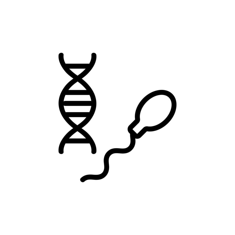 dna sperm icon vector. Isolated contour symbol illustration vector