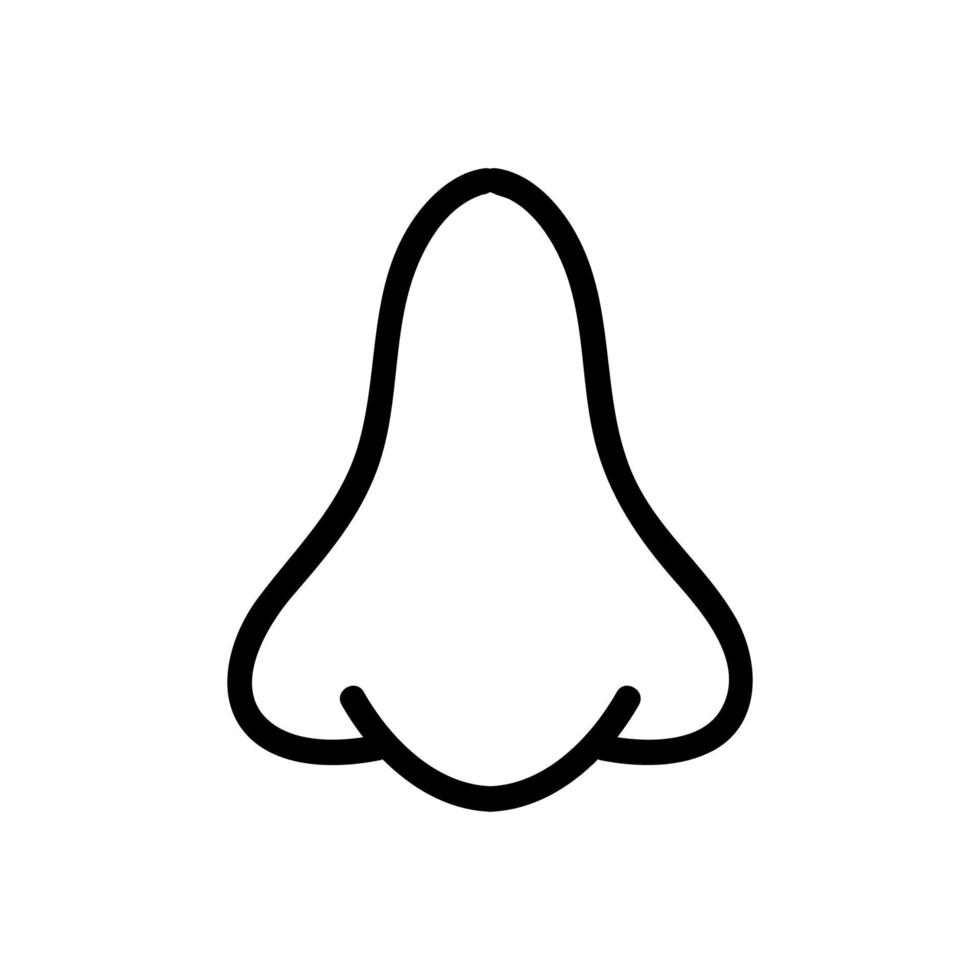una ilustración de contorno de vector de icono de nariz normal