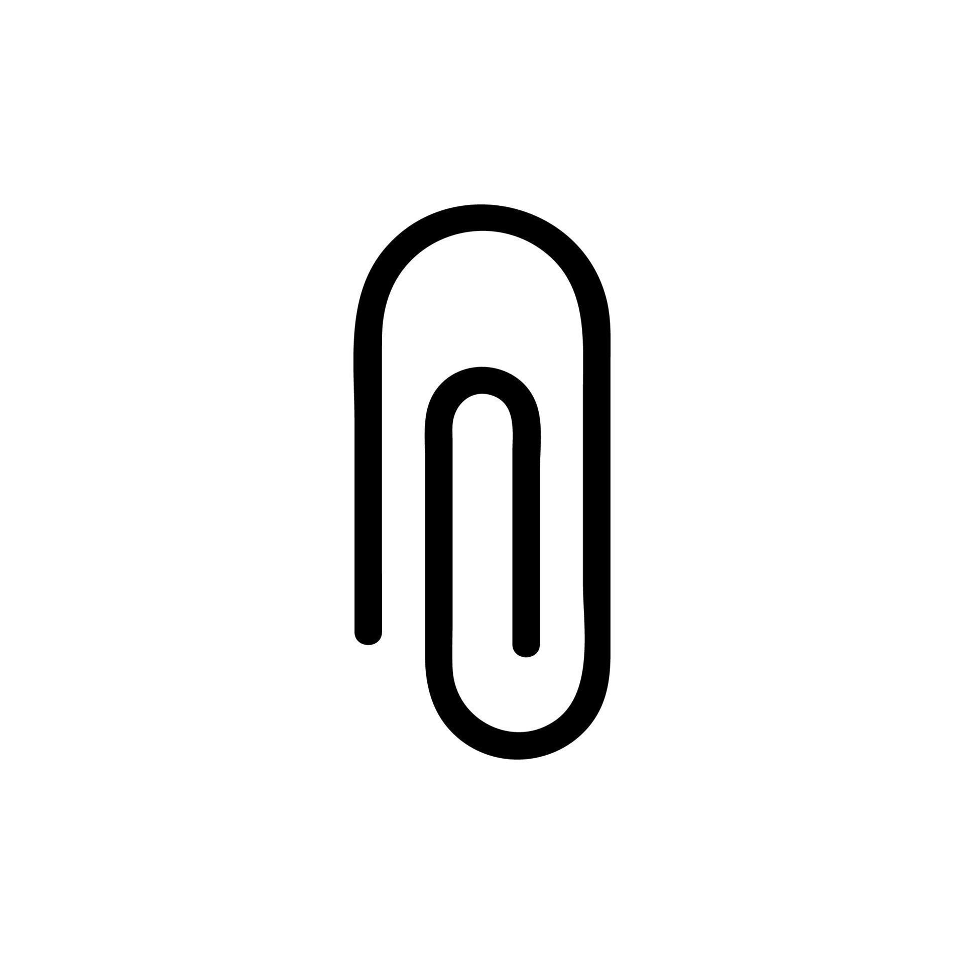 A large paperclip icon vector. Isolated contour symbol illustration