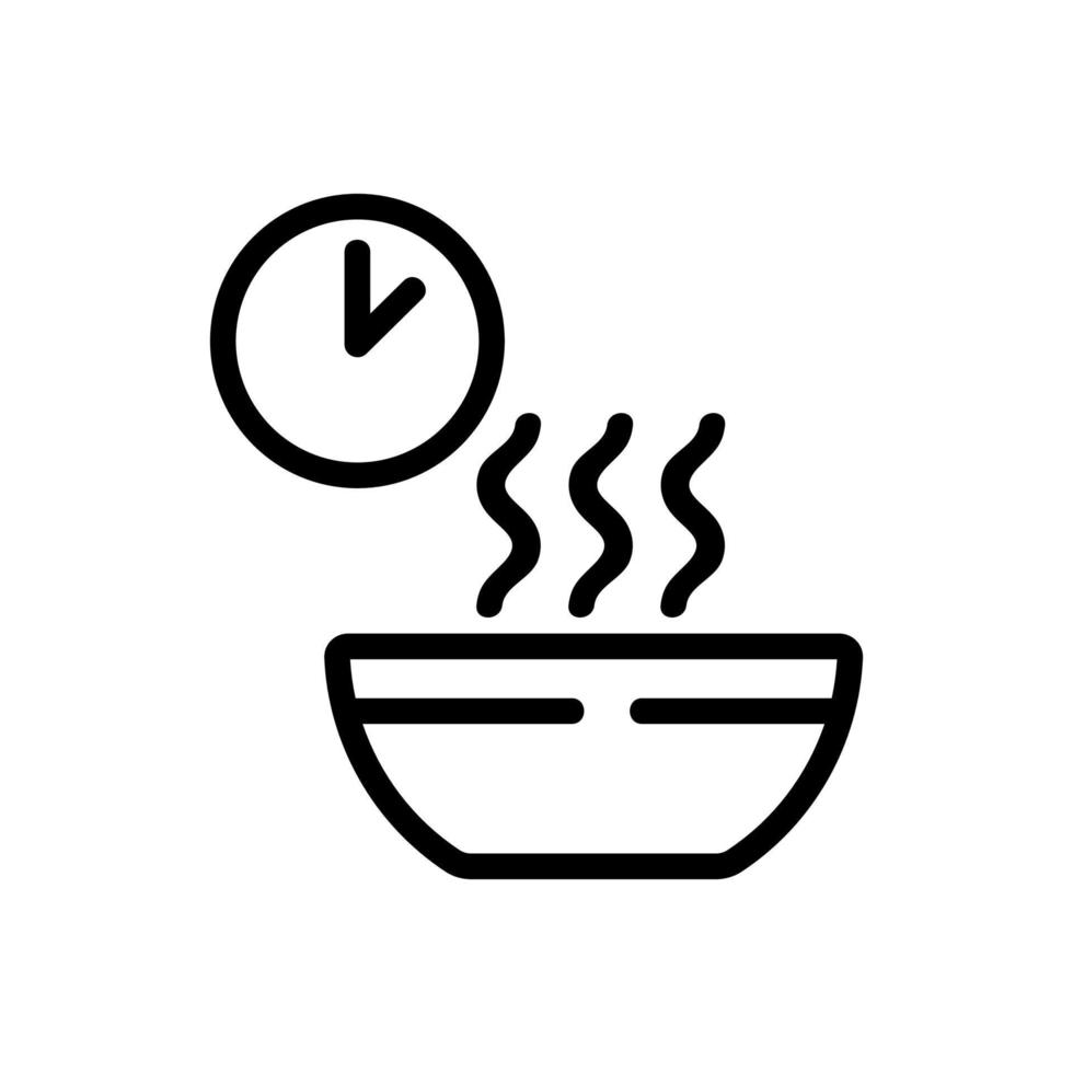 tiempo de espera cocinar papilla icono vector contorno ilustración