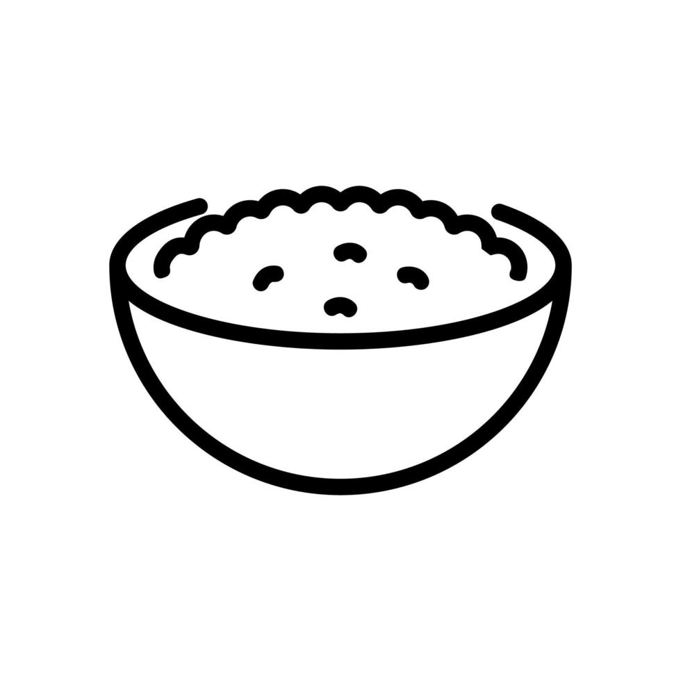bowl of porridge icon vector outline illustration