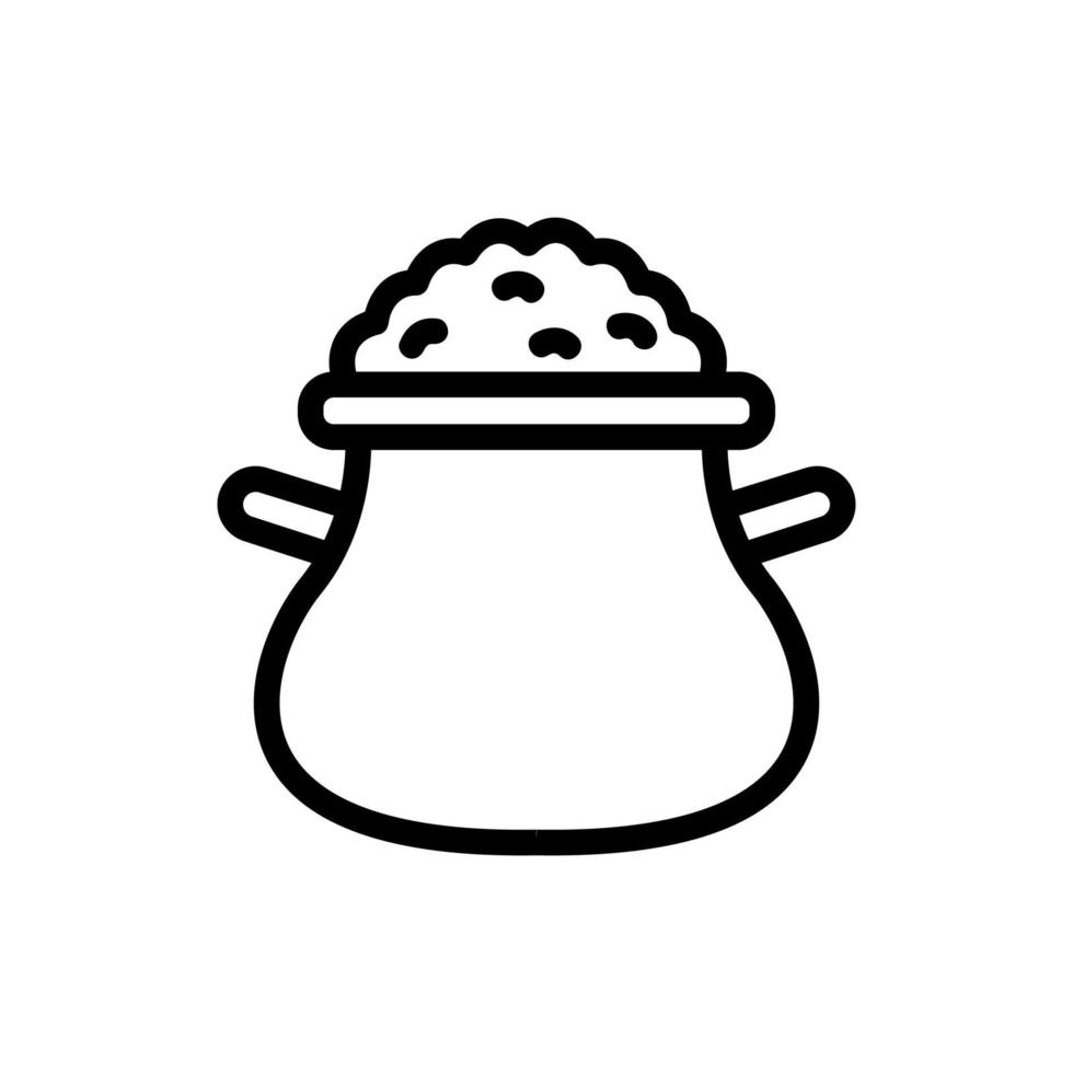porridge filled jug with handles icon vector outline illustration