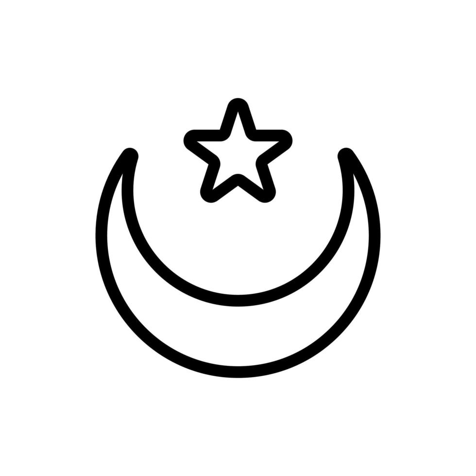 Moon and star icon vector. Isolated contour symbol illustration vector