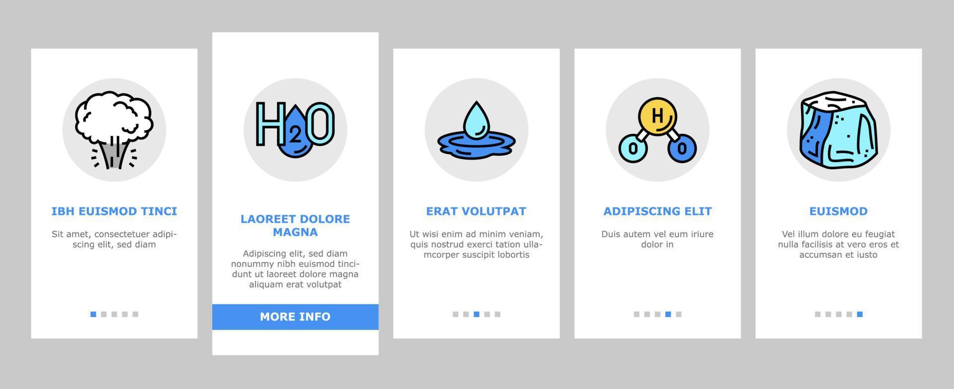 Water Purification Onboarding Icons Set Vector