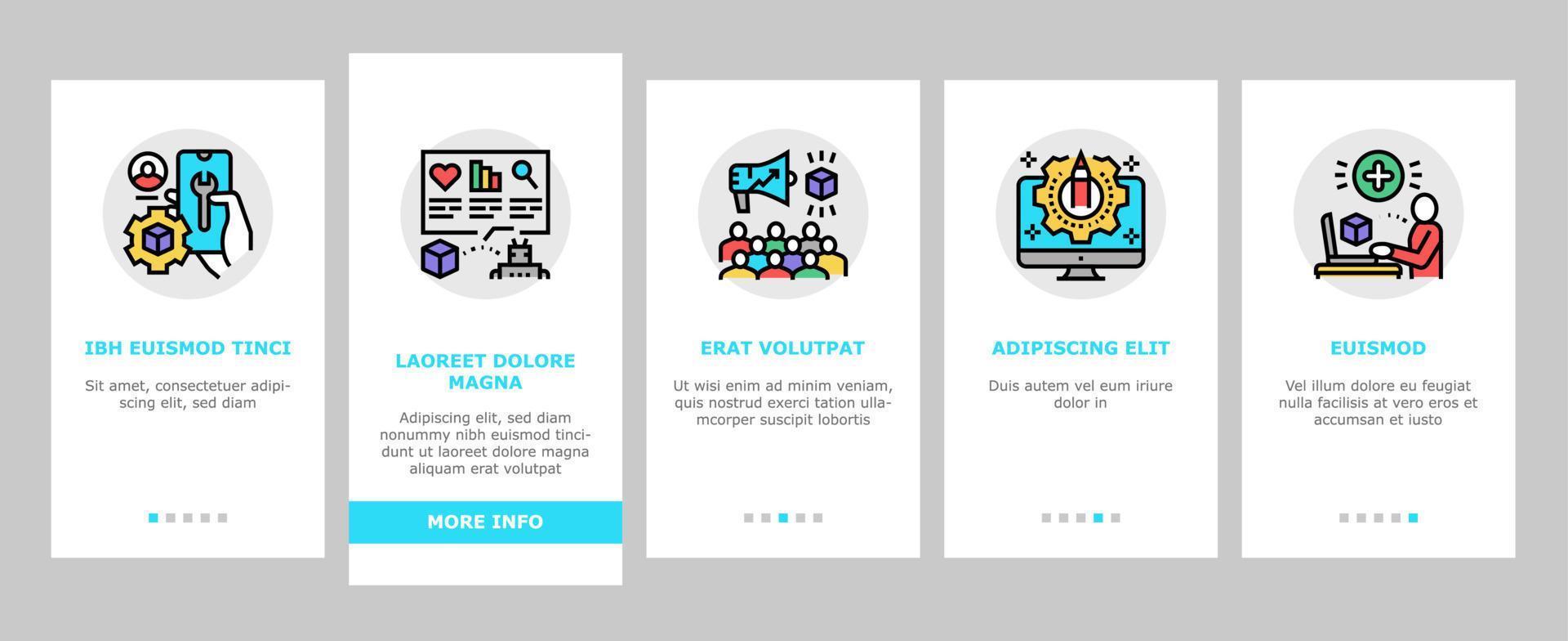 User Generated Content Onboarding Icons Set Vector