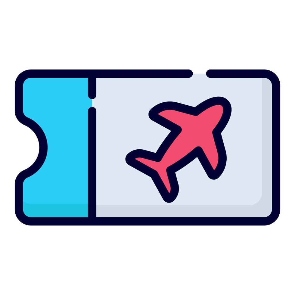 ticket vector icon. colored outline style for Web and Mobile.