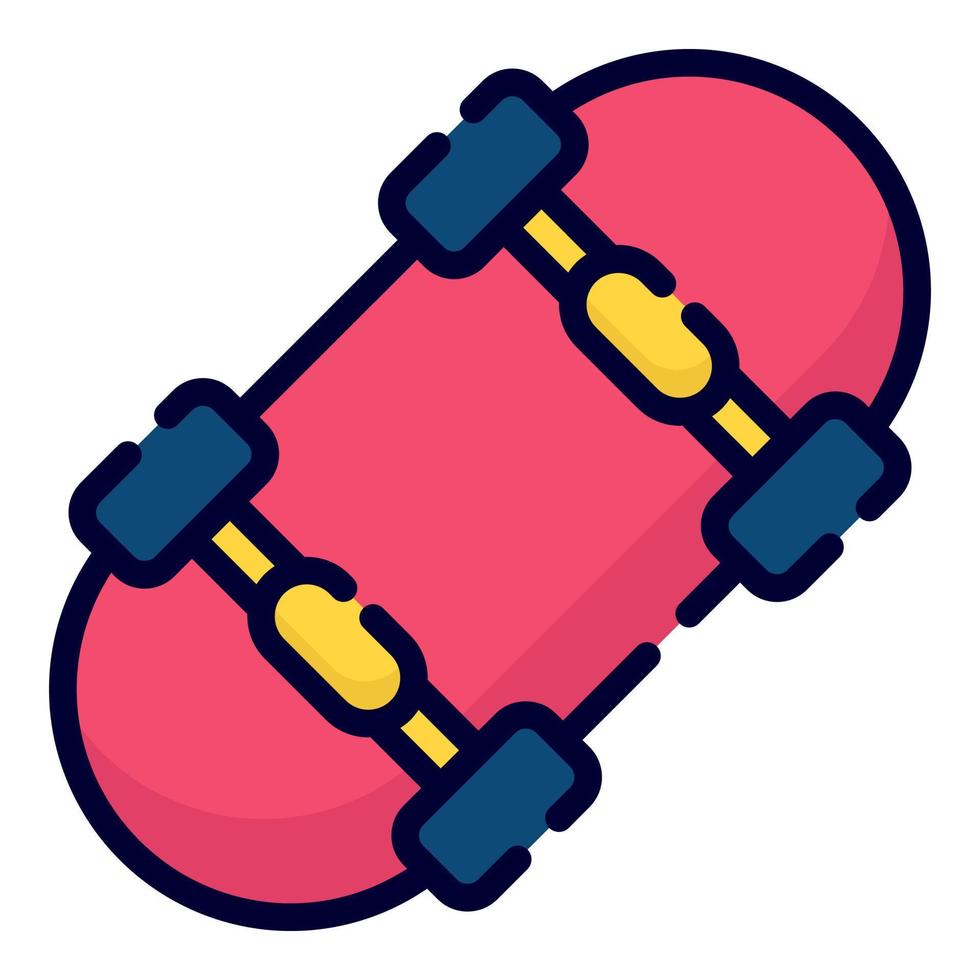 skater board vector icon. colored outline style for Web and Mobile.