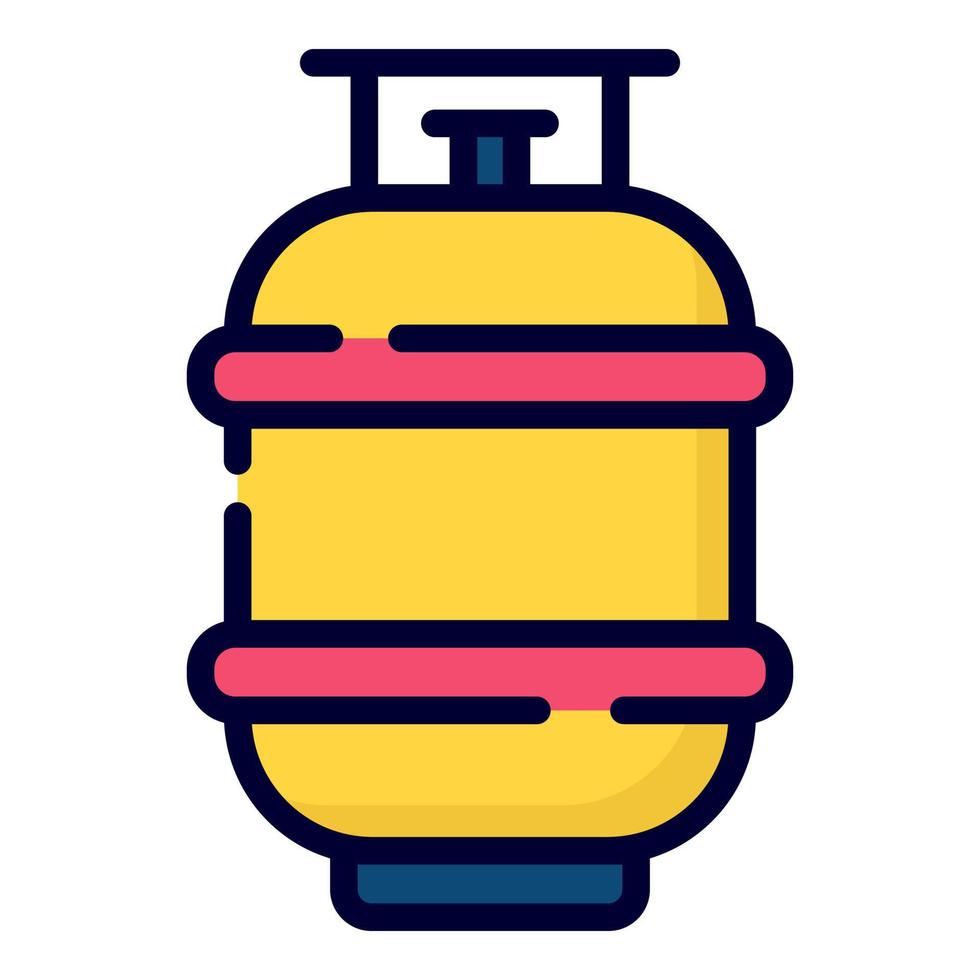 gas cylinder vector icon. colored outline style for Web and Mobile.