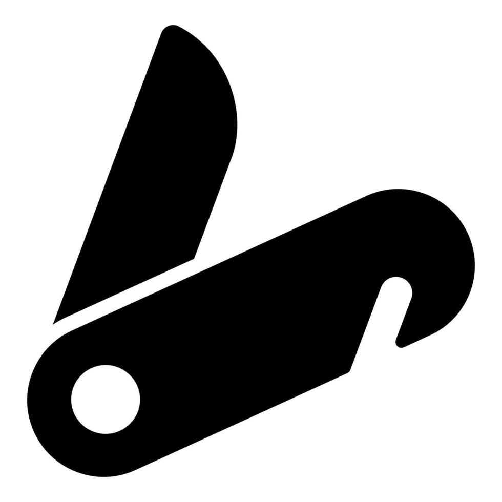 estilo de glifo de icono de vector de cuchillo para web y móvil.