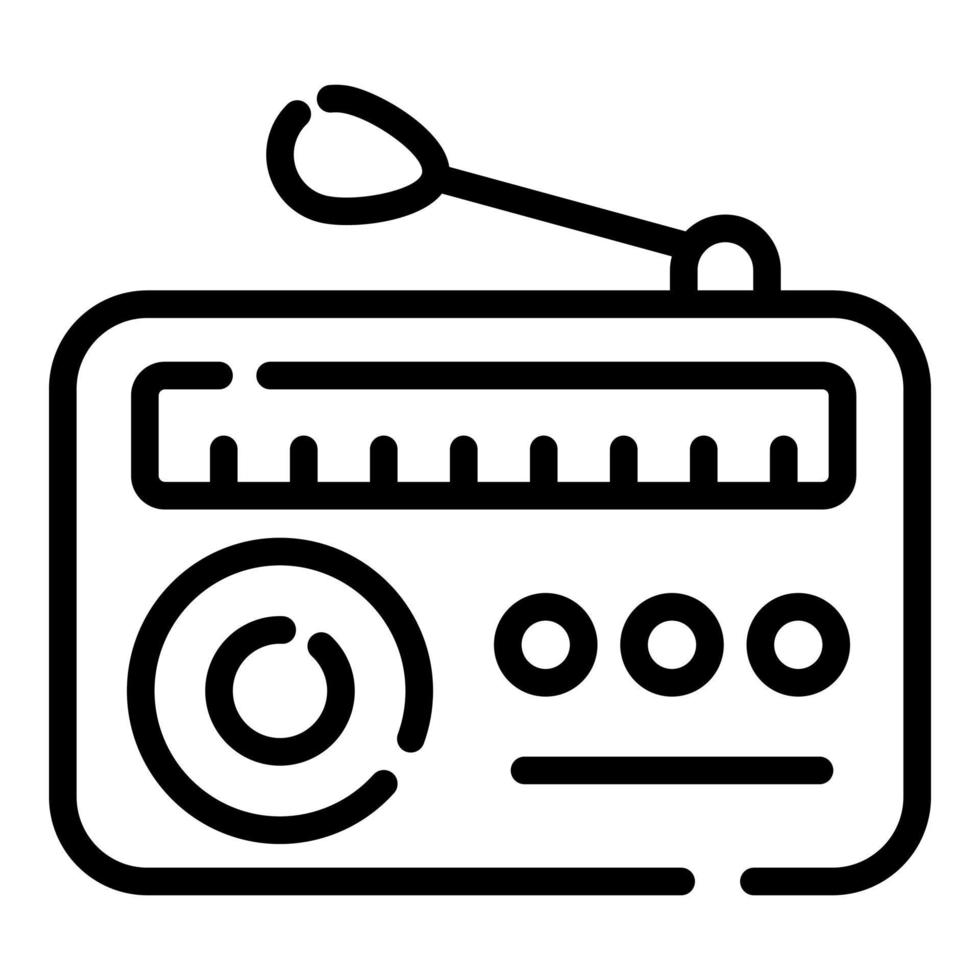 icono de vector de radio estilo de línea delgada para web y móvil.