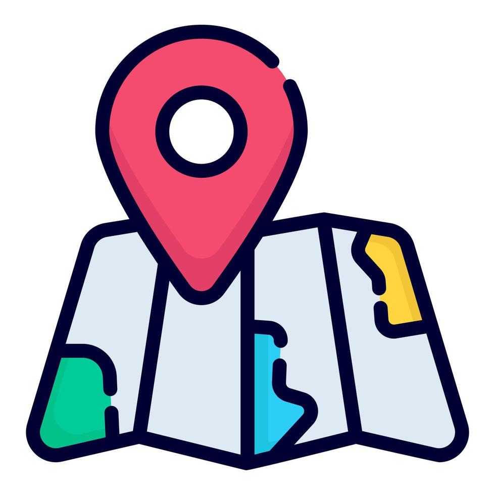 location map vector icon. colored outline style for Web and Mobile.