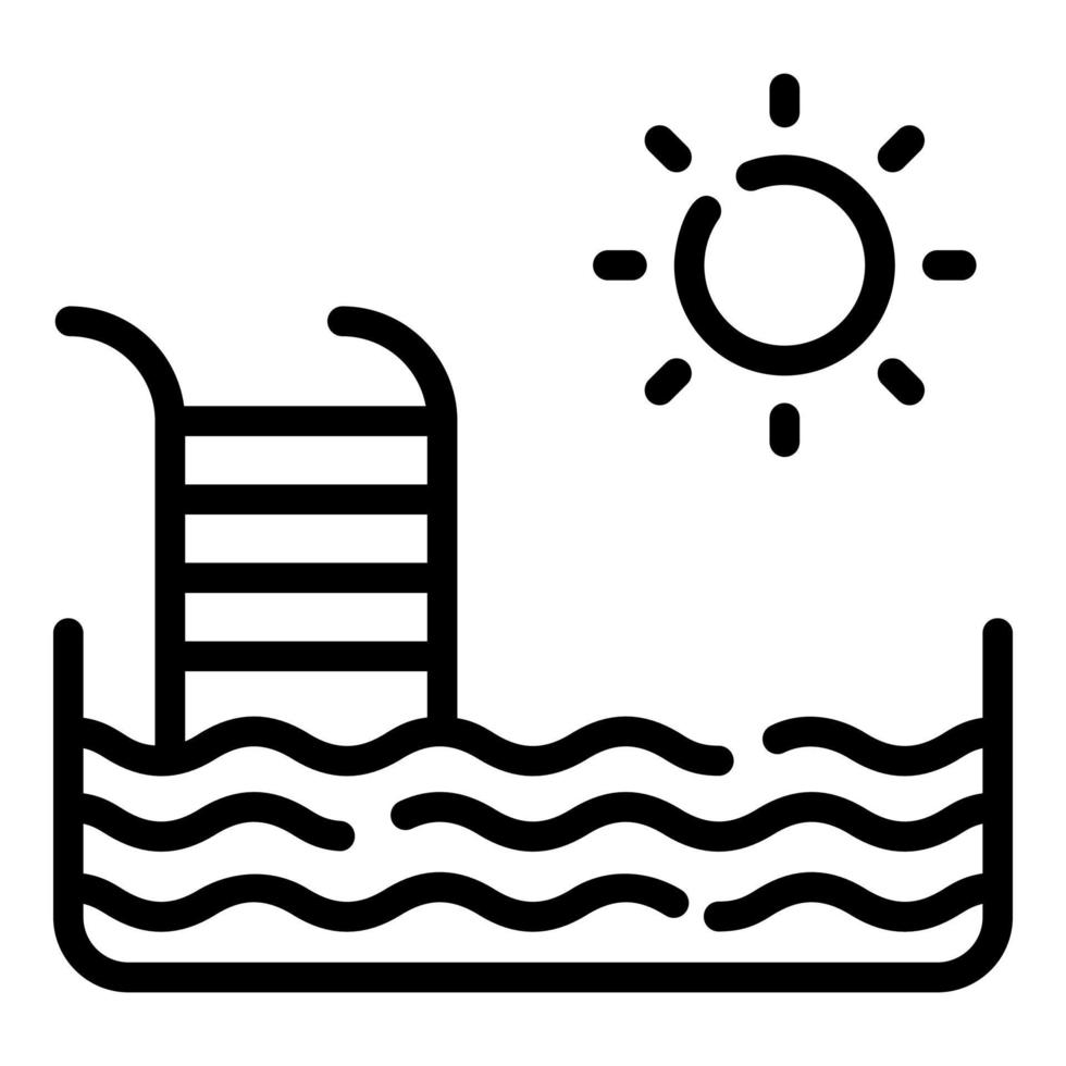 icono de vector de piscina estilo de línea delgada para web y móvil.