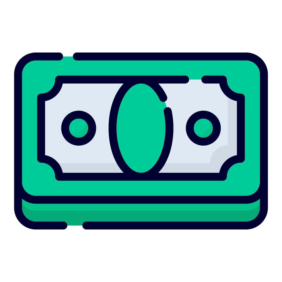 money vector icon. colored outline style for Web and Mobile.