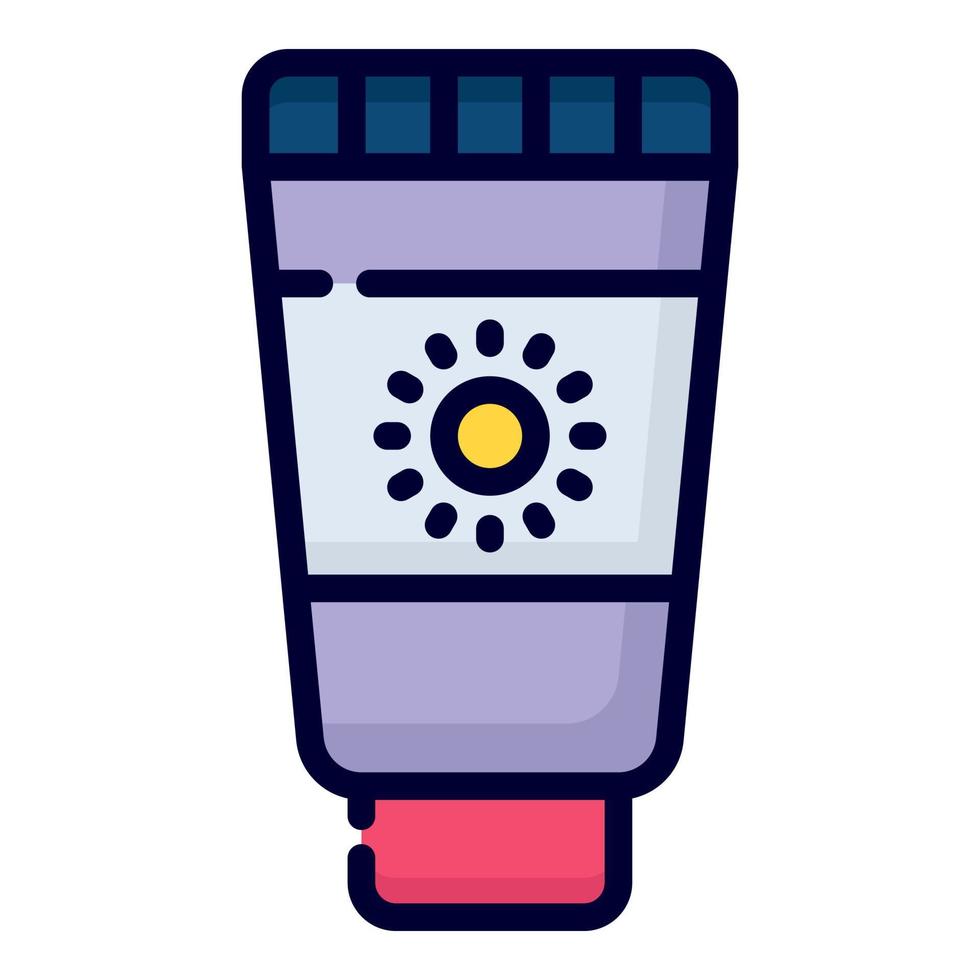 sun block vector icon. colored outline style for Web and Mobile.