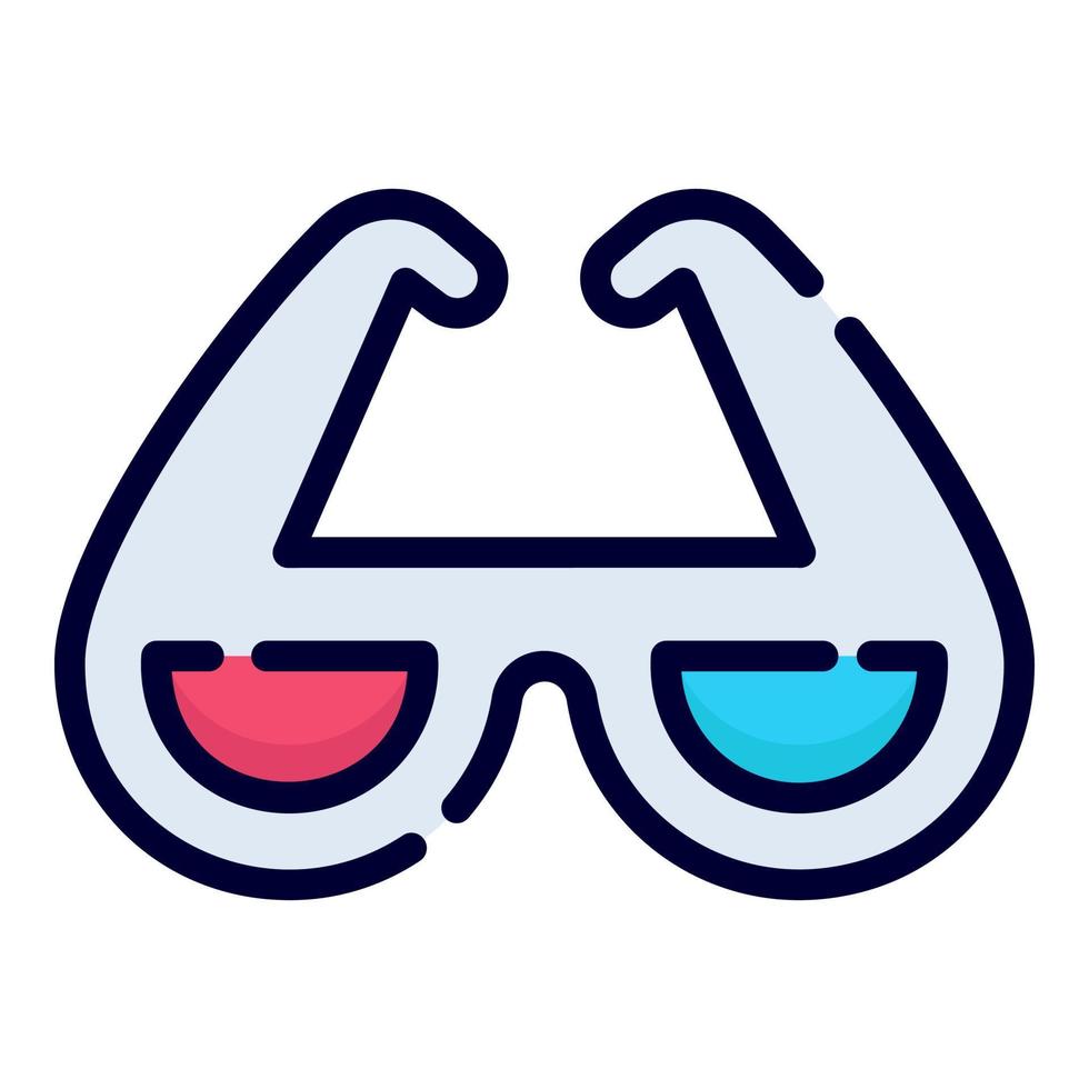 icono de vector de gafas. estilo de contorno coloreado para web y móvil.