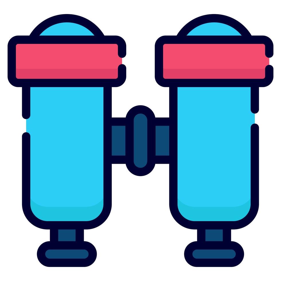binocular vector icon. colored outline style for Web and Mobile.