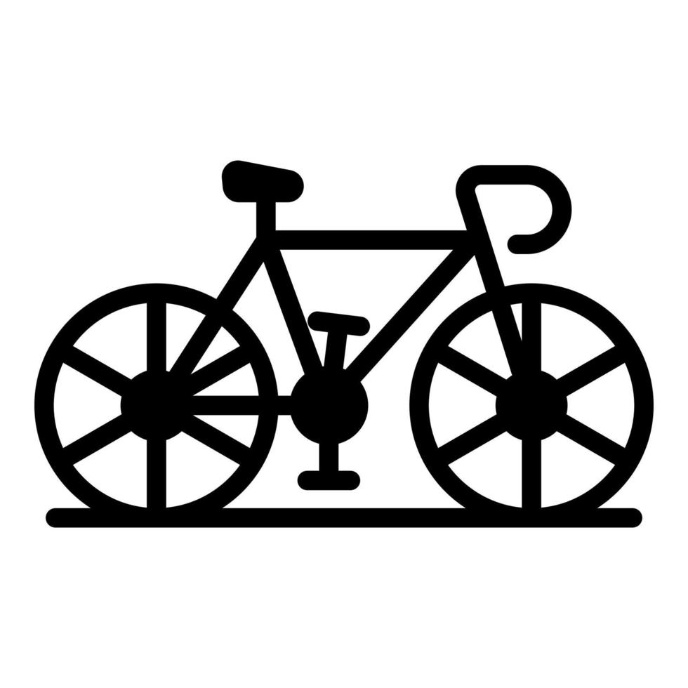 estilo de glifo de icono de vector de bicicleta para web y móvil.