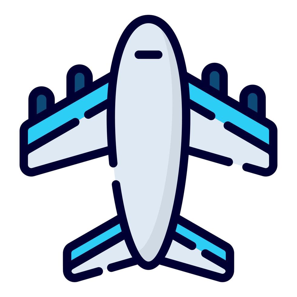 airplane vector icon. colored outline style for Web and Mobile.