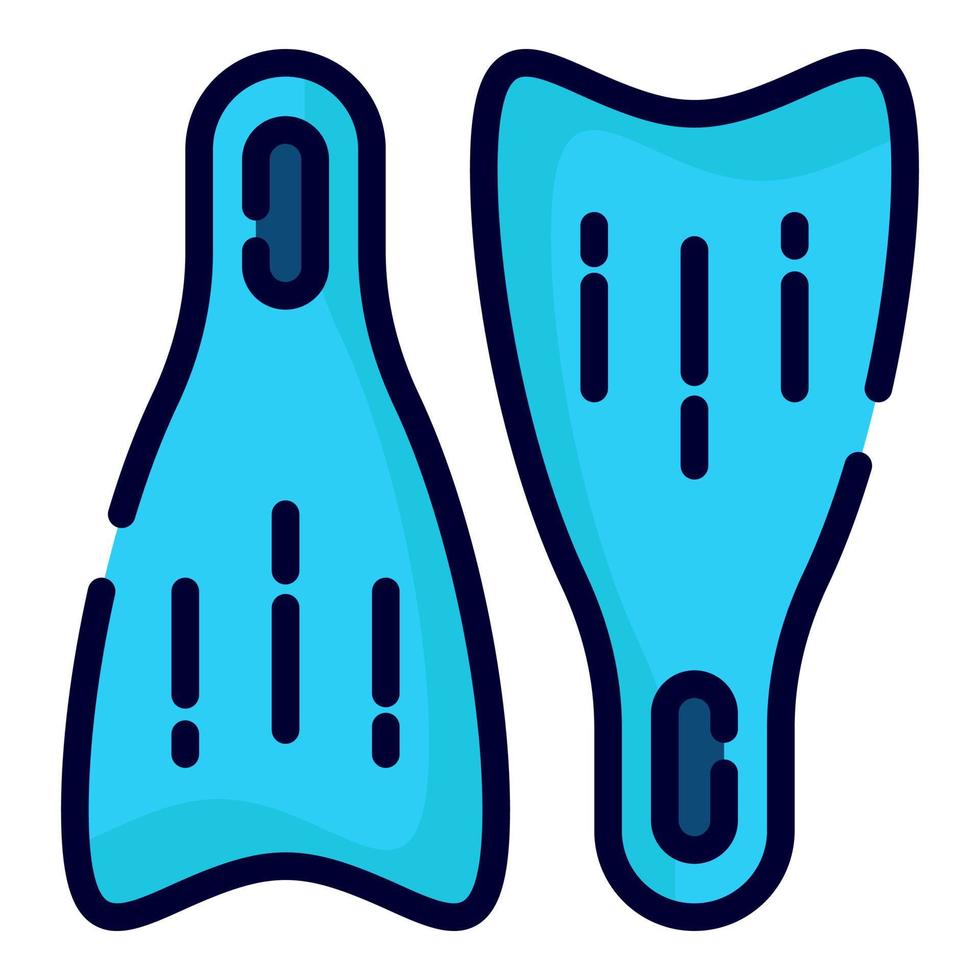 swimming flipper vector icon. colored outline style for Web and Mobile.
